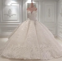 luxury dubai lace wedding dresses 2021 sparkle beaded crystal bridal gowns arabic illusion back vestido de noiva casamento