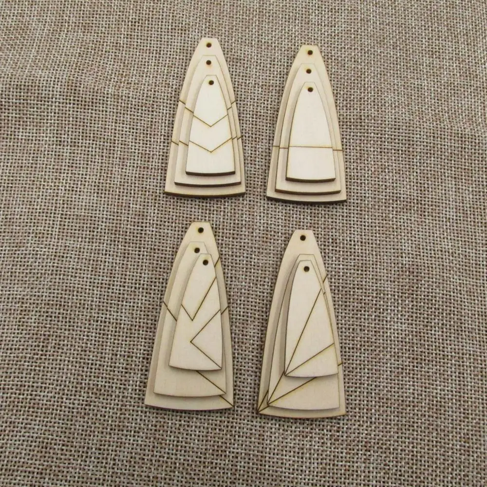 Необработанная Геометрическая деревянная вырезная фанера в форме слезы с