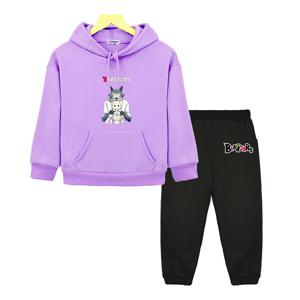 Legosi and Haru Pullover Beastars Hoodie Boy Clothing Set Kids Sweatshirts Suit for Girl Pants+top 2pcs Kawaii Children Costume