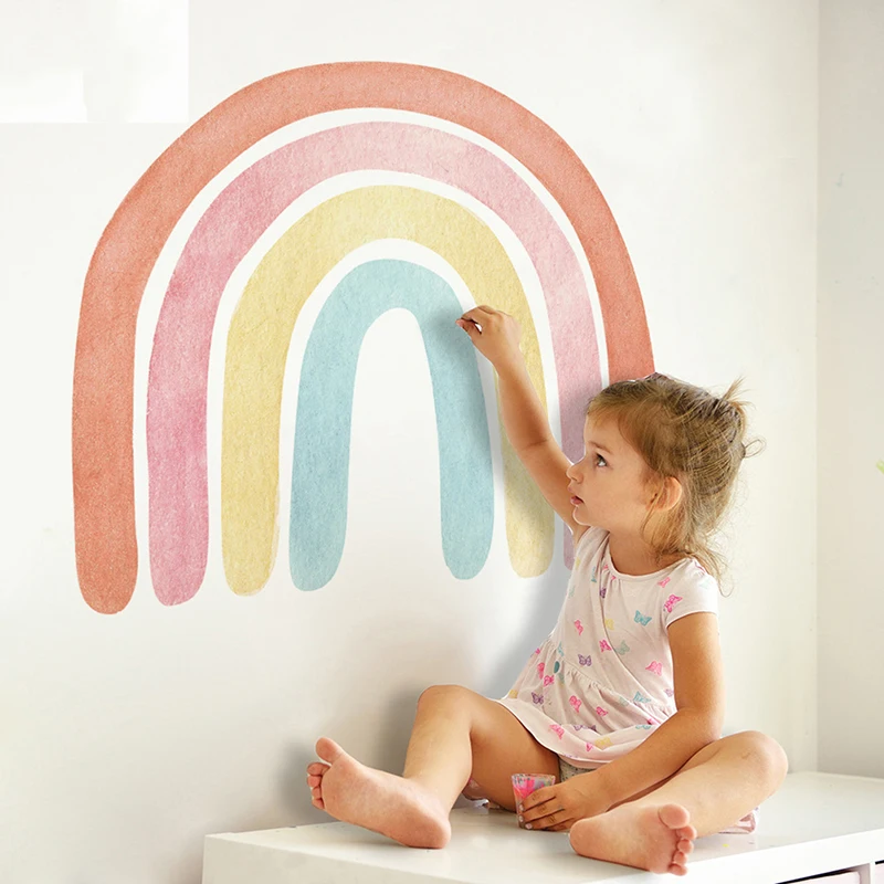 

Rainbow Flower Wall Sticker Removable water proof for Bathroom Kitchen Wall Deco