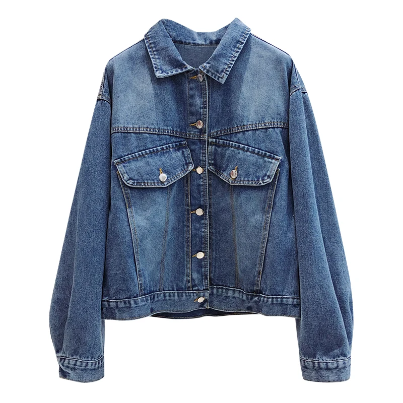 ВИНТАЖНАЯ ДЖИНСОВАЯ КУРТКА ZQLZ женская Свободная Повседневная Осенняя джинсовая
