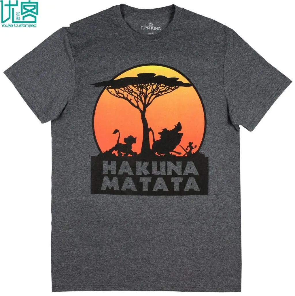 Мужская футболка с изображением Льва короля хакуны мататы дерева оранжевого