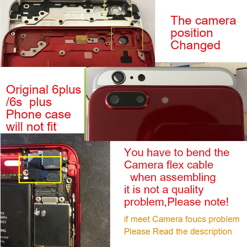 

AAA quality Glass Body back Housing for iPhone 6splus like 8 plus Rear back Chassis Battery Cover with Buttons Sim Tray