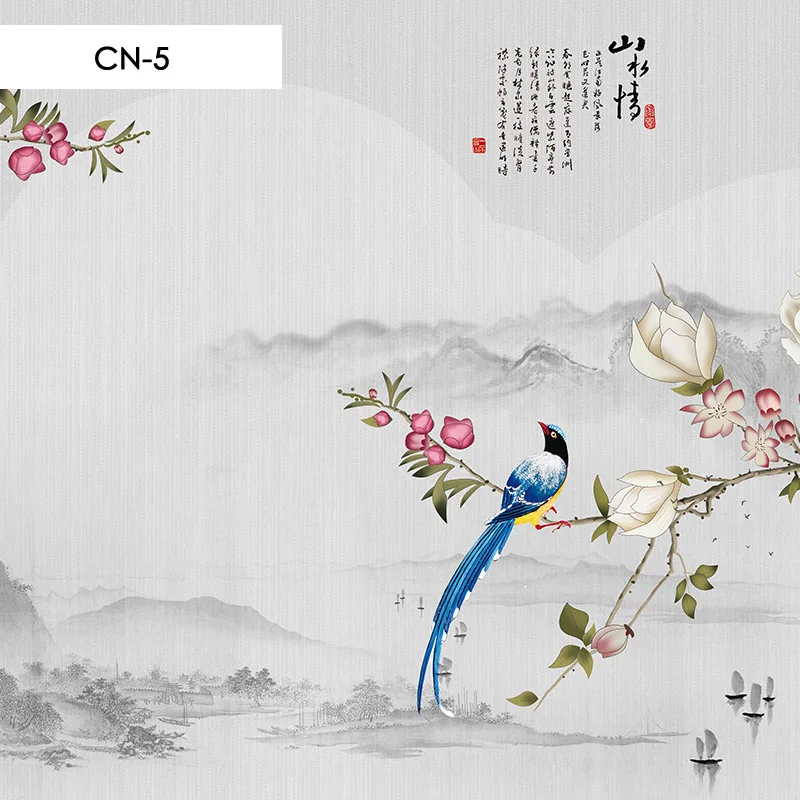 CN-5 Chinese classical style Roller blinds Lotus flowers Birds Printing Blackout and daylight Window Blinds shades Bedroom balcony - Цвет: CN-5