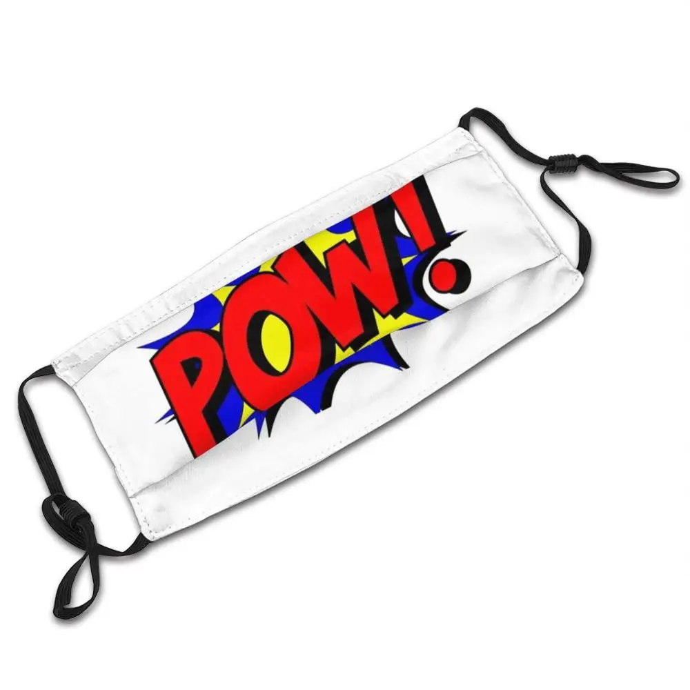Забавная крутая Тканевая маска Pow! в стиле комикса магазин Ver2Ion одежда для музыки