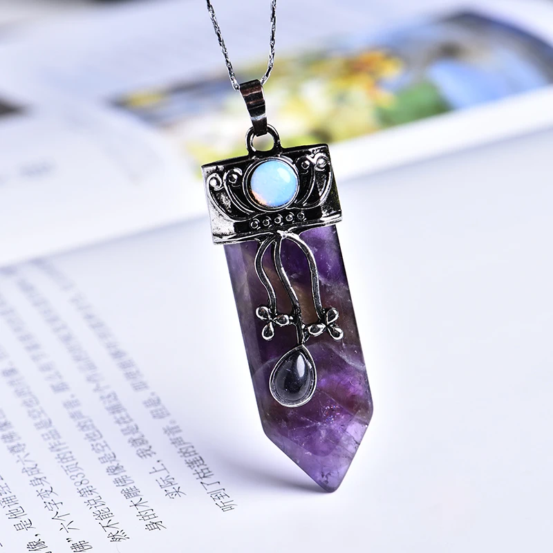 Подвеска из натурального камня 1 шт. подвеска фиолетового розового кварца с