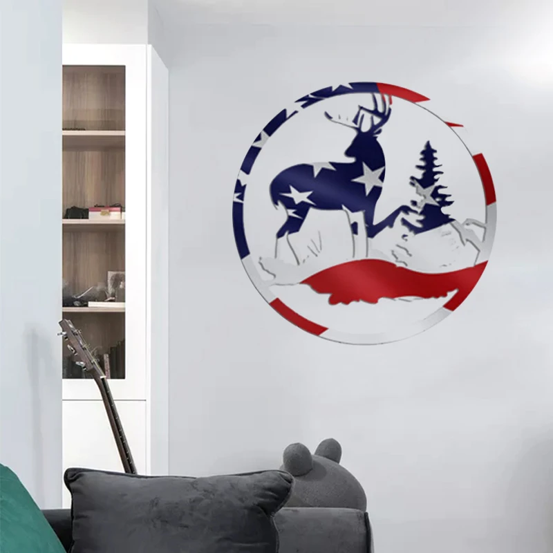 Christmas Deer Ornament Indoor Iron American Crafts Holiday's Decoration for Home Wall Living Room Bedroom MJJ88 | Дом и сад