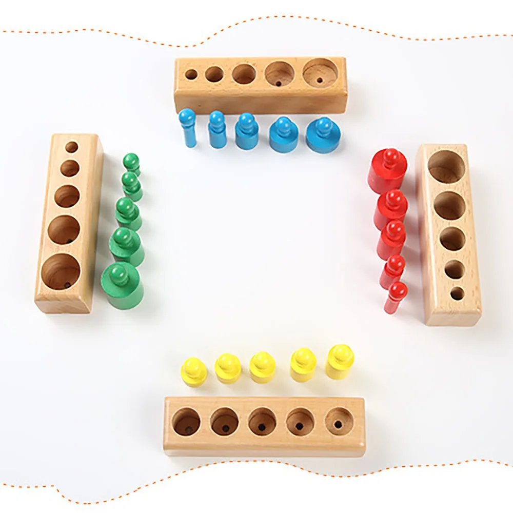 

Wood Cylinder Socket Puzzles Toy Montessori Socket Puzzles Development Practice Senses Toy Math Brain Teaser Toys Kids Xmas Gift