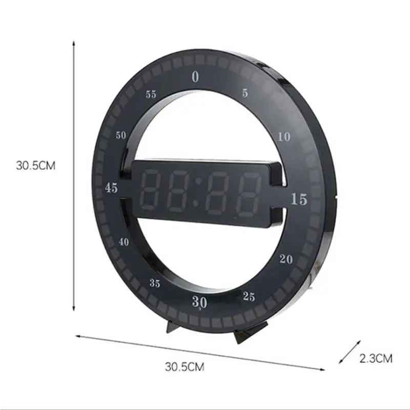 

EU/US Plug 3D LED Digital Wall Clock Electronic Night Glow Round Wall Clocks Automatically Adjust Brightness Desktop Clock