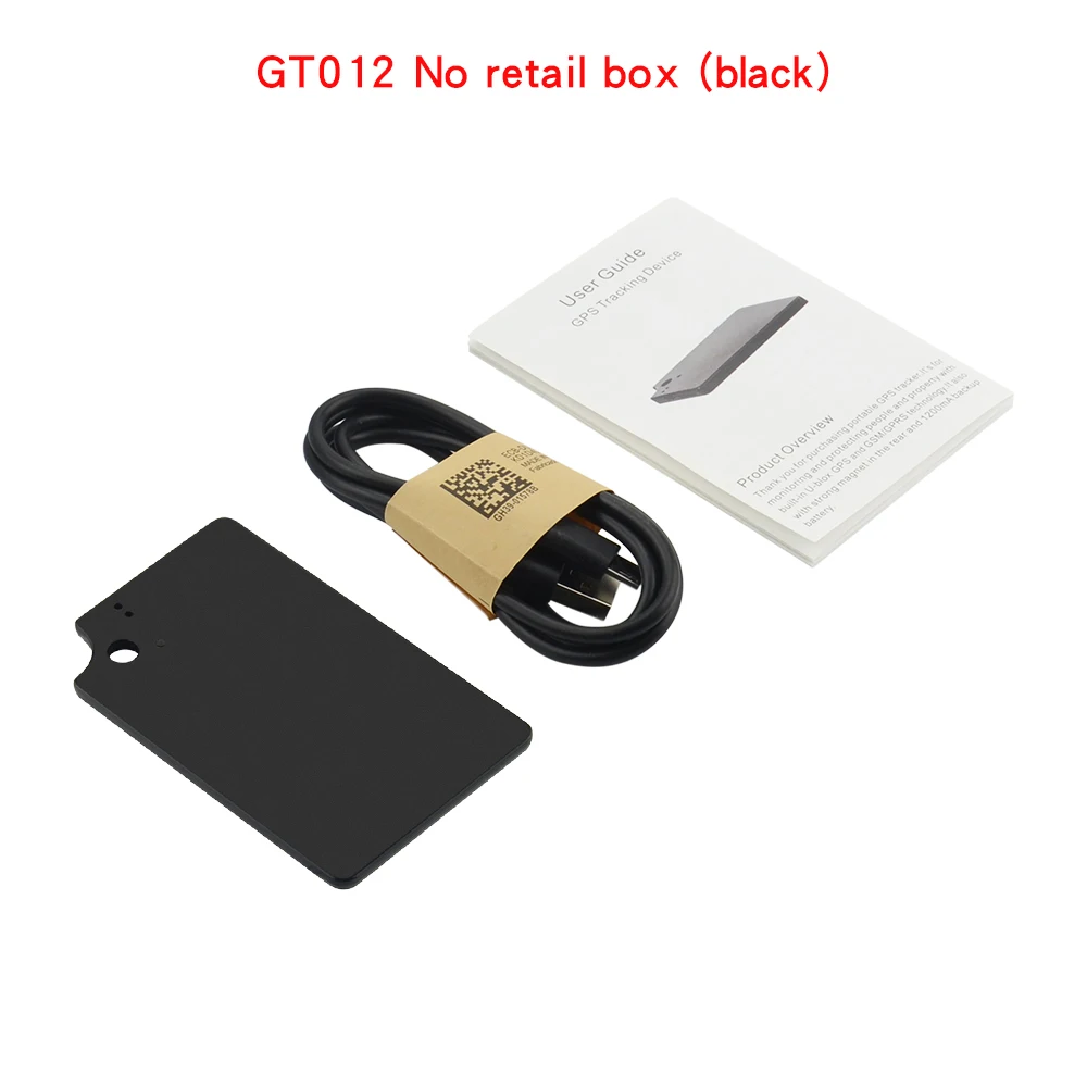 Black no box GT012 ультра-тонкий стиль карты мини автомобиль персональный анти-потеря gps трекер для пожилых людей детей автомобиль в реальном времени отслеживания гео-забор SOS - Цвет: Black no box