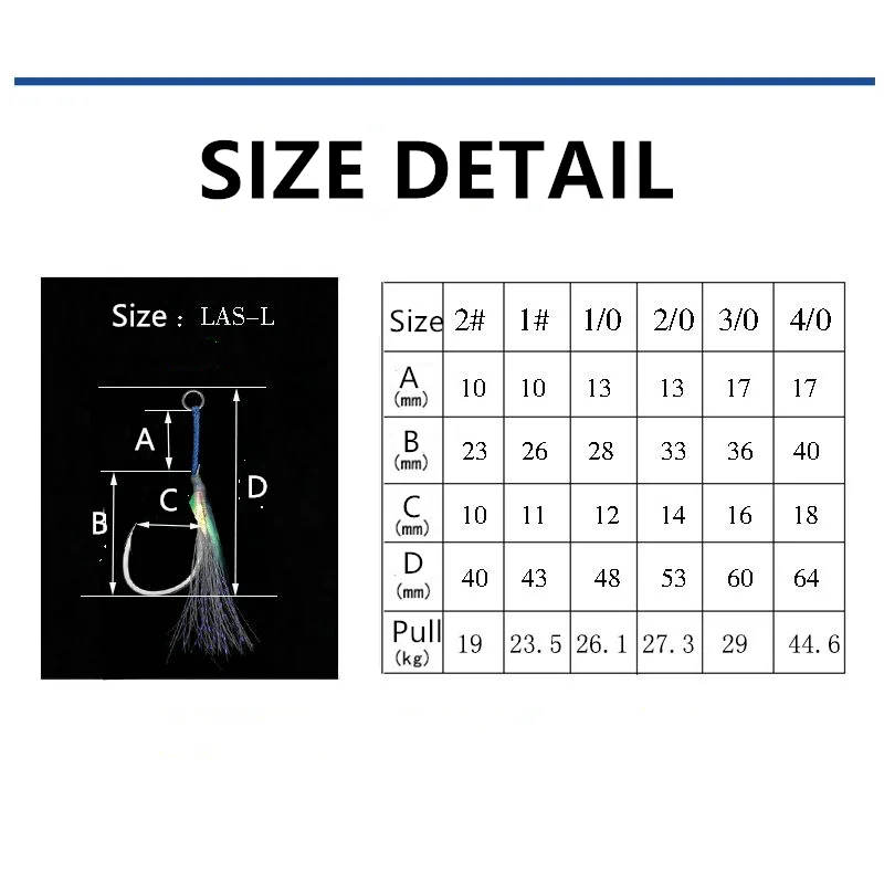 FUNADAIKO LAS вспомогательные рыболовные крючки для лодки море 3 дюйма блестящая