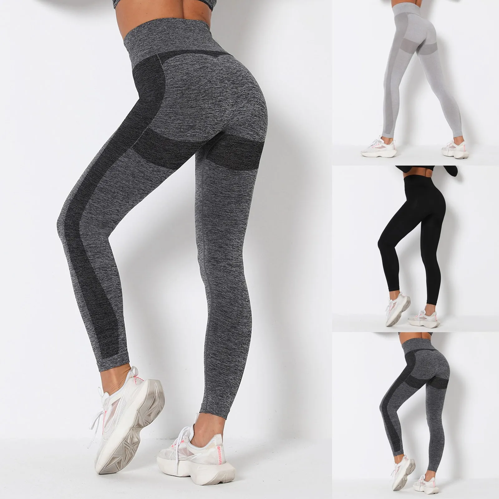 

High-elastic yoga pants women' tight-fitting high-waisted peach hips fitness breathable and thin all-match sports quick-drying