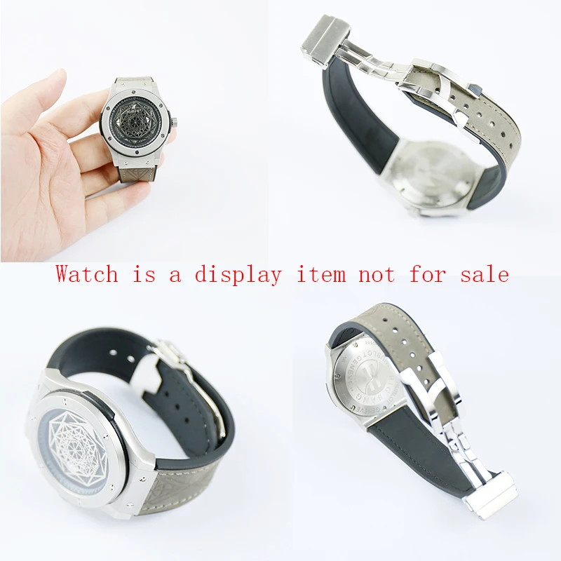 Watch Accessories Leather Strap Comfortable Scrub Leather For Hublot Watch  Rubber Strap Big Bang Series 25*19 Men's  Strap
