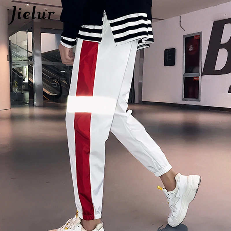 Летние винтажные женские брюки Jielur белые черные шаровары корейские спортивные