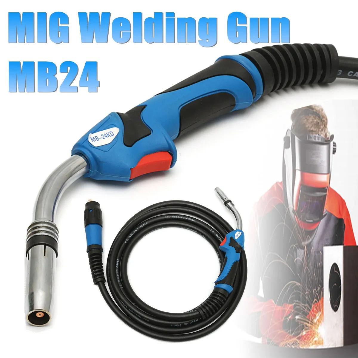 1Pcs MB24 MIG Welding Gun-Torch  with 5 Meter Length Lead Electric Welder Torch Stinger Parts