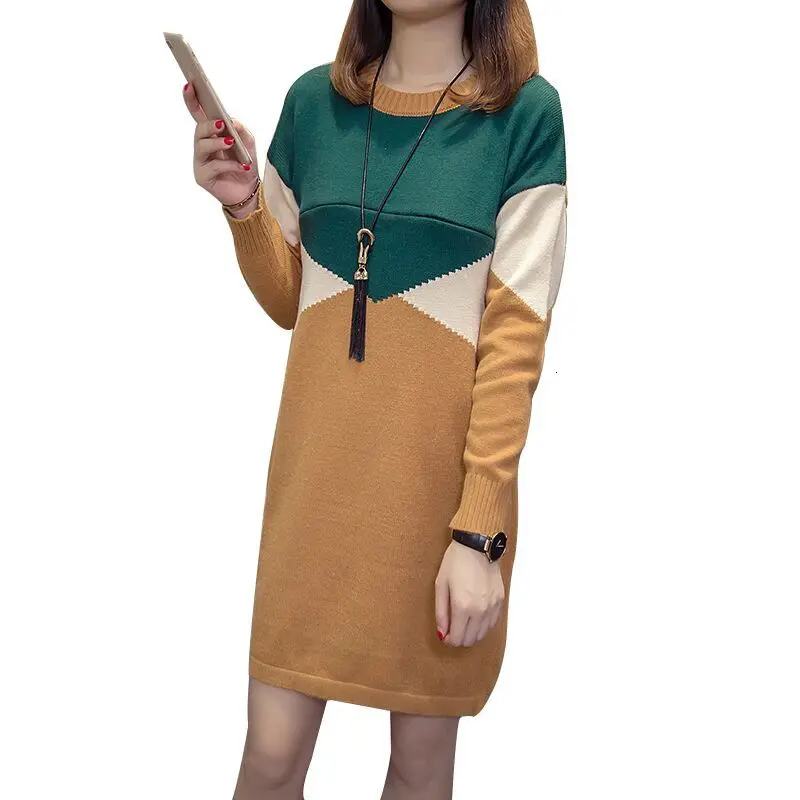 Модное платье для беременных корейский стиль вязаные свитера кормящих мам