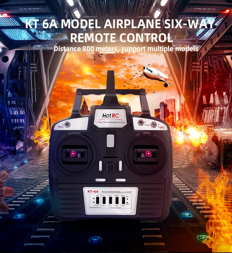 HotRC KT-6A 2 4 GHz 6-канальный 4ch FHSS пульт дистанционного управления с супер легким