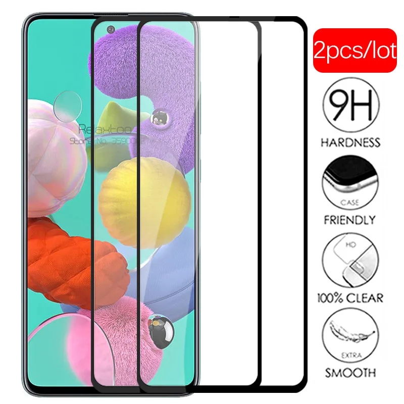 2 шт./лот полное покрытие Защитное стекло для Samsung Galaxy a51 a71 m30s m31 a10 a20 a30 a40 a50 a70 a50s a30s