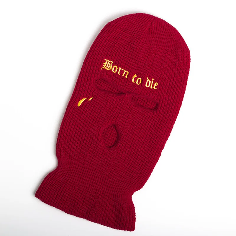 

Neon Balaclava Three-hole Ski Mask Tactical Mask Full Face Mask Winter Hat Halloween Party Mask Limited Embroidery