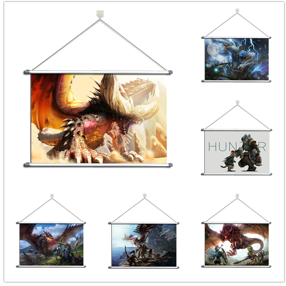 

Anime Monster Hunter Nergigante Alloy Fabric Wall Poster Scroll