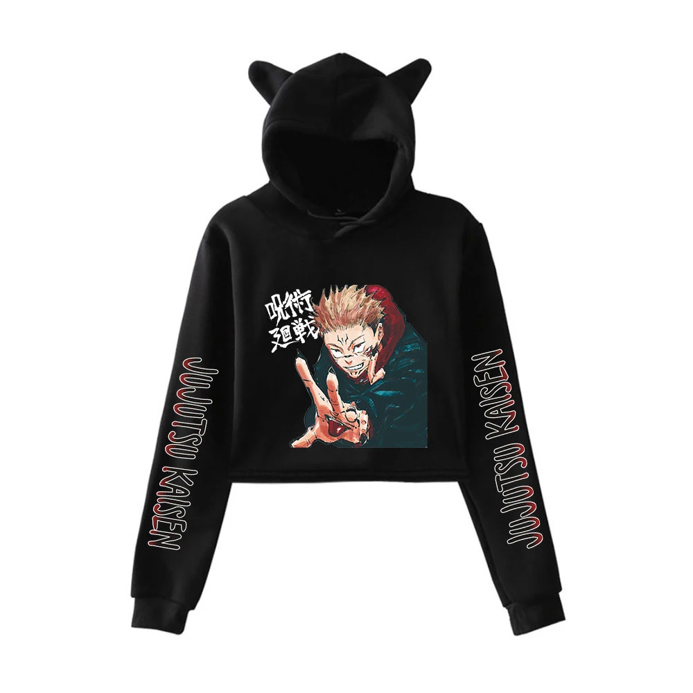 

Kawaii Cartoon Jujutsu Kaisen Lovely Cat Ears Hoodie Clothes Girls Streetwear Casual Fashion Pullover Girls Anime Clothes