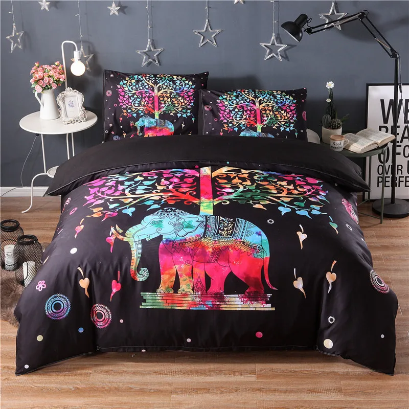 

Illucity boho elephant duvet/doona cover fashion bedding set king queen double twin size