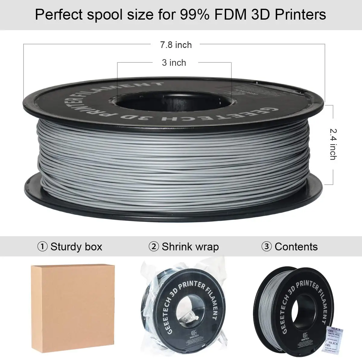 geeetech 1roll1kg 1 75mm pla petg filament vacuum packaging overseas warehouses various colors for 3d printer fast ship free global shipping