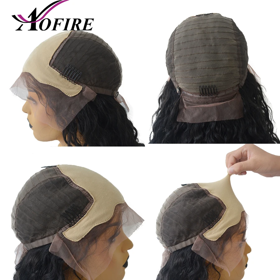 Поддельные головы парик 13x6 Синтетические волосы на кружеве незаметная шапочка