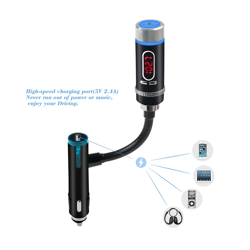 

Wireless Bluetooth Car FM Transmitter Kit Handsfree In Car Radio Car Charger