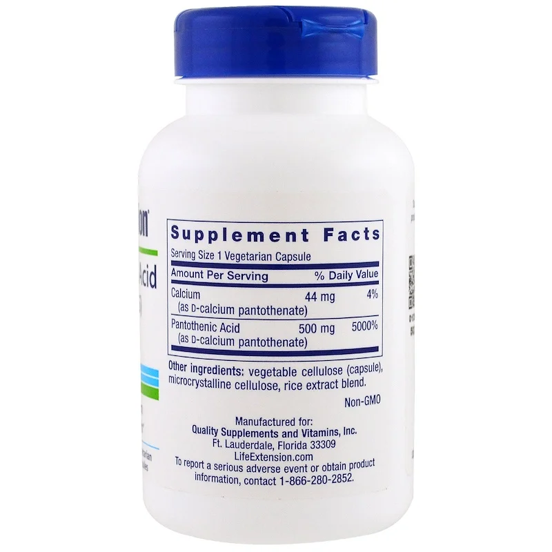 

Pantothenic Acid Vitamin B-5 500 Mg 100 Pcs