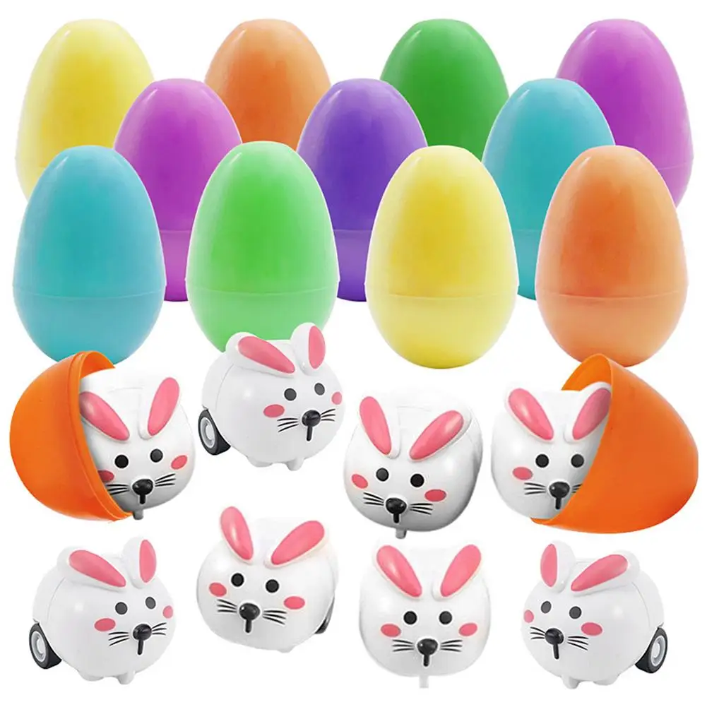 Easter Eggs 8 PCS Prefilled Colorful With Bunny Mini Vehicles Cute DIY Party Favors Surprise Car Toys | Игрушки и хобби