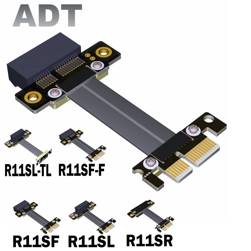 

PCIE X1 Riser Cable Dual 90 Degree Right Angle PCIe 3.0 x1 to x1 Extension Cable 8Gbps PCI Express 1x Riser Card Ribbon Extender