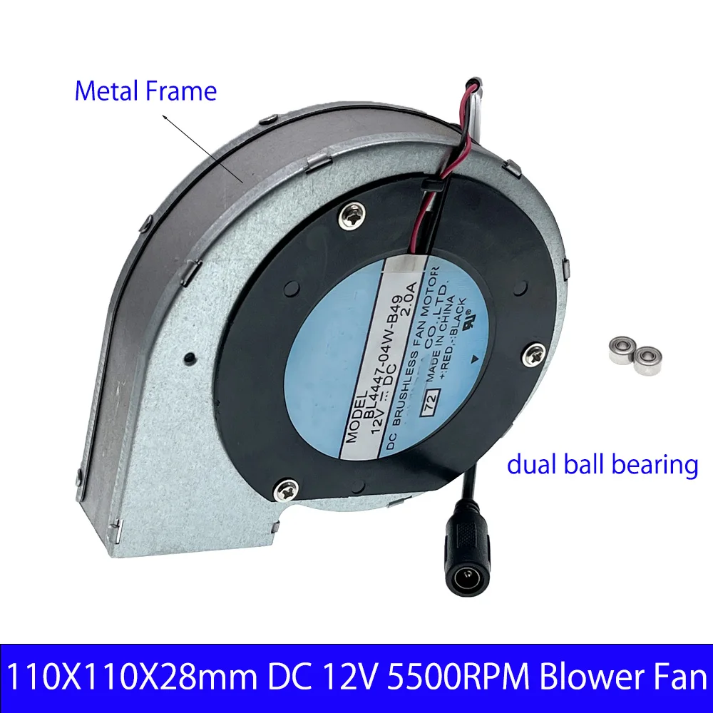 For BL4447-04W-B49  11028 12V 2A 11CM DC Blower 110V 220V AC Powered Fan with Variable Speed Controller for DIY Cooling