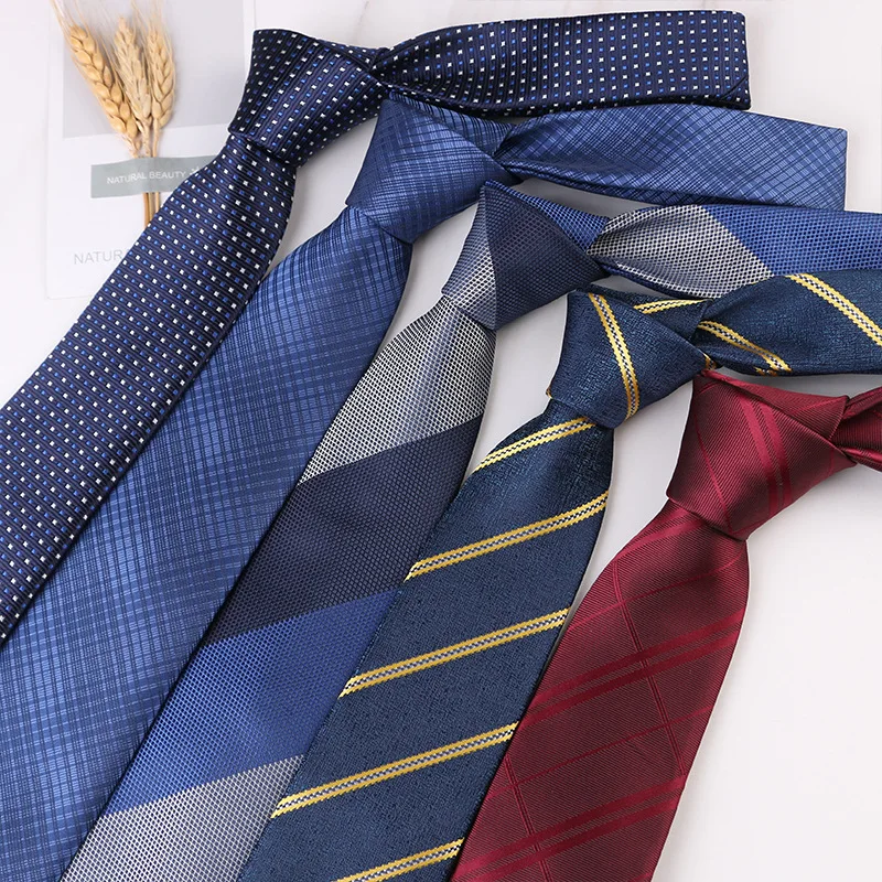 

Men's leisure business trend 7cm hand tie polyester jacquard stripe suit shirt accessories manufacturer spot Dropshipping
