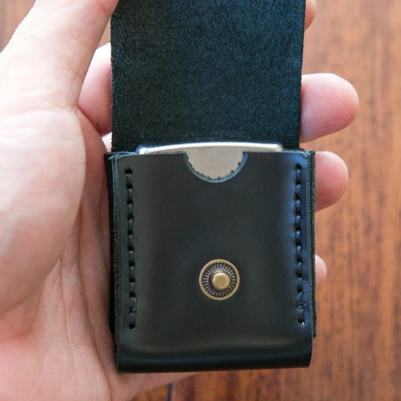 Уютная MO Для мужчин черные кожаные светящиеся чехол керосиновая зажигалка