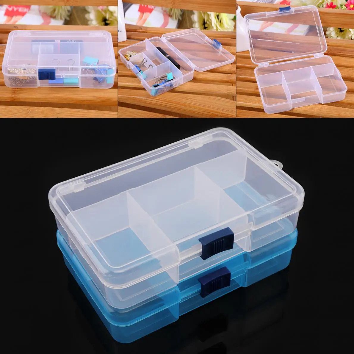 

3 Colors 5 Grid PP Fixed Multipurpose Organizer Container Storage Box Fit for Household Daily / Cosmetic / Jewelry / Tool Parts