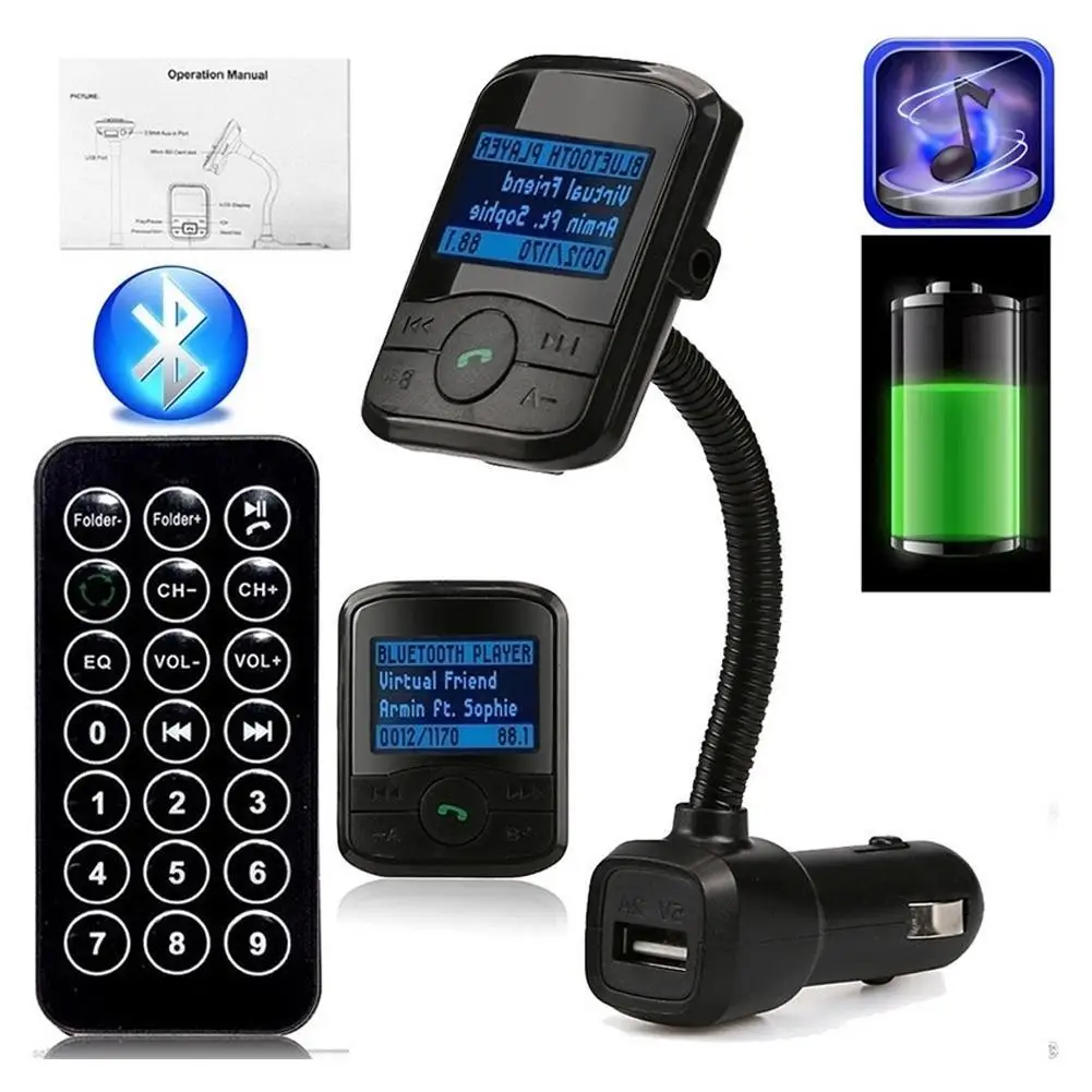 Автомобильный Bluetooth автомобильный комплект, fm-передатчик, mp3-плеер, рулевое колесо, громкой связи, 5 В, 2.1A, MP3/WMA, для iPhone, iPad, samsung, Htc, Google