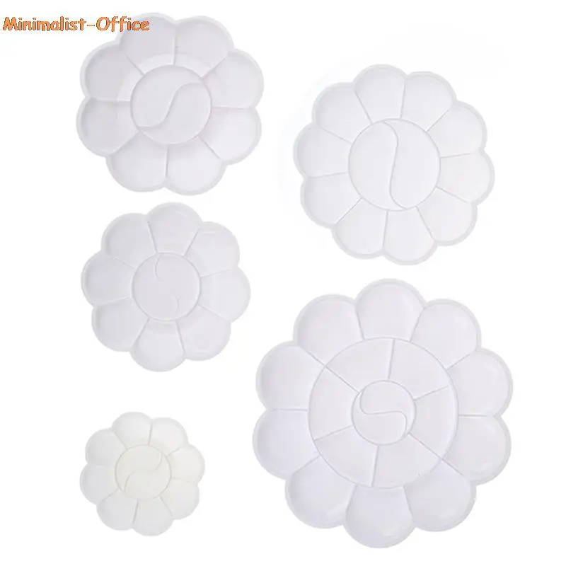 

4 Size Palette Art Alternatives Paint Plastic Palette Supply White Watercolor Palette Pigment Tray Painting Supplies