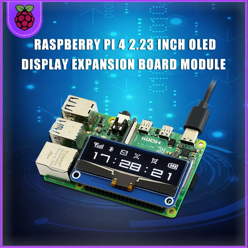 Плата расширения Raspberry Pi 4 B с OLED-дисплеем 2 23 дюйма поддержкой SPI / I2C Jetson Nano/Raspberry pi