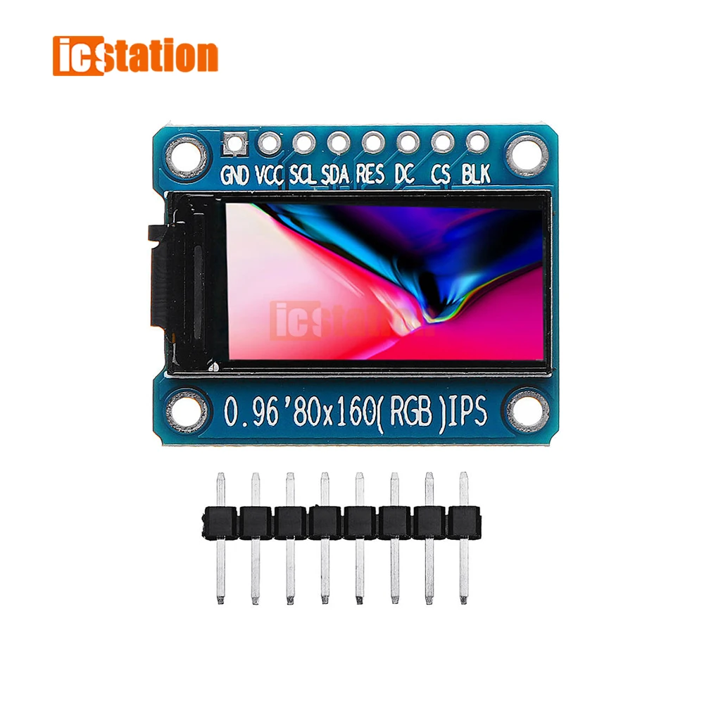 

IPS 0.96 inch 7P SPI HD 65K Full Color LCD Module ST7735 Driver IC 80*160 LCD Screen Display Module