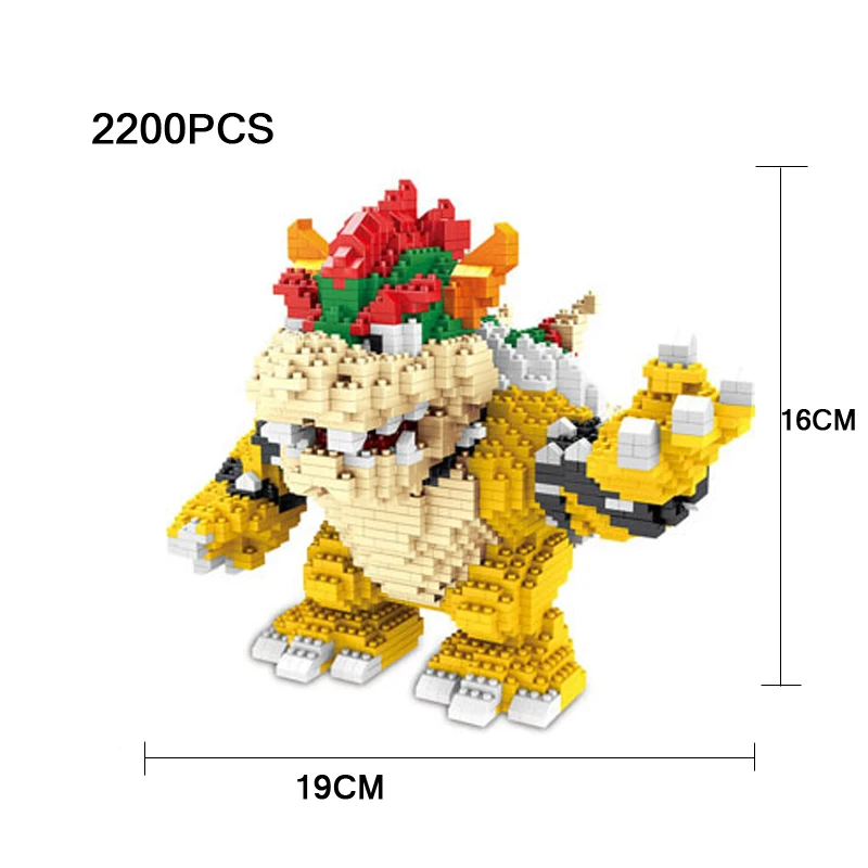 Забавная игра фигурка водопроводника nanobrick Супер Мари Брос босс микро алмазный