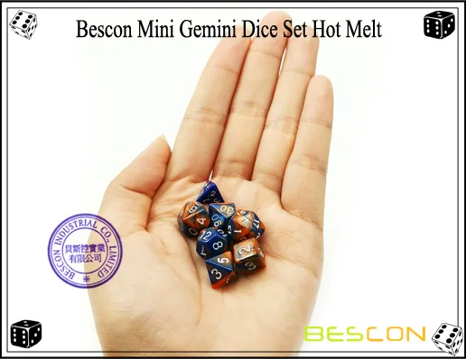 Bescon мини двухцветные многогранные игральные кости, набор 10 мм, маленькие кости набор D4-D20 в трубке, 6 новых разных цветов 42 шт