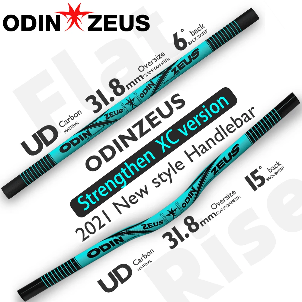 

ODINZEUS NEW Style Strengthen XC Ten Color New Full Carbon Mountain Bicycle Handlebar /Flat/Rise Clamp 31.8mm/35mm/580-740mm