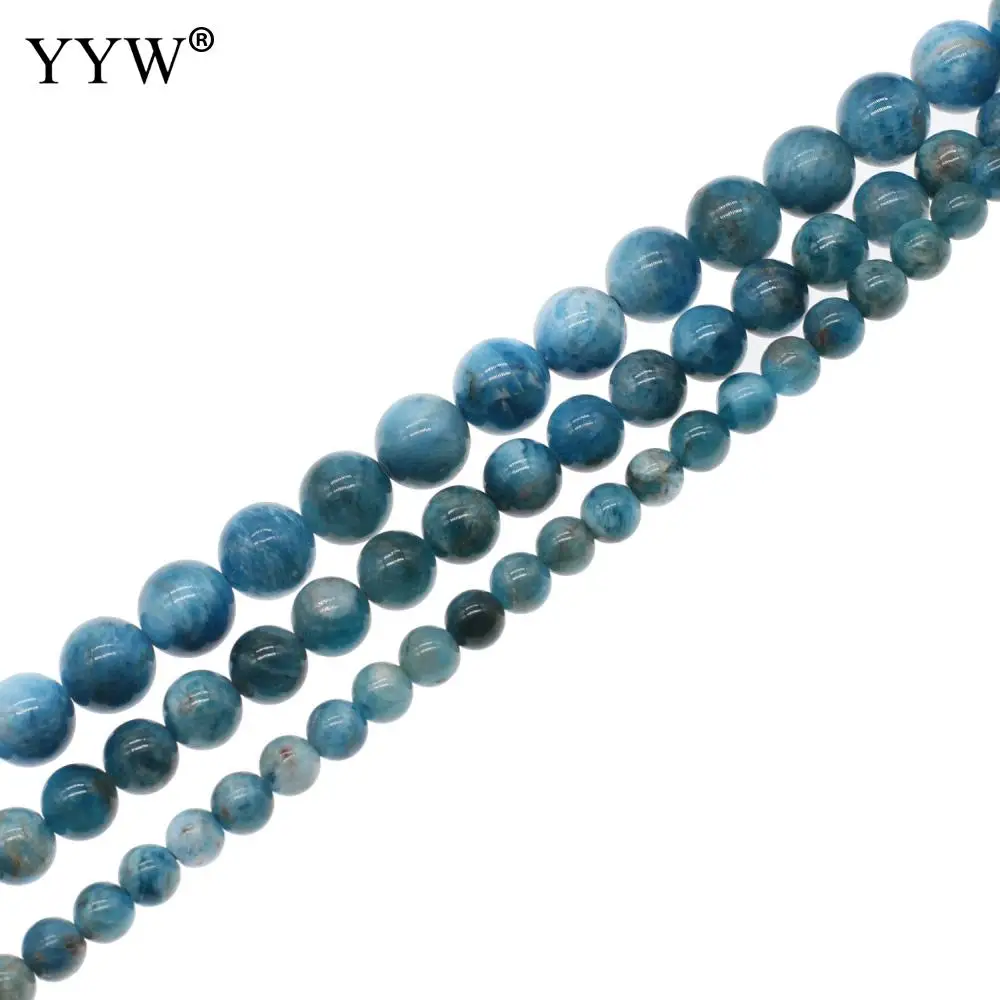 

Apatites Blue Loose Round Beads 6mm 8mm 10mm Length 38cm Strand Beads for Jewelry Making Beads for Needlework