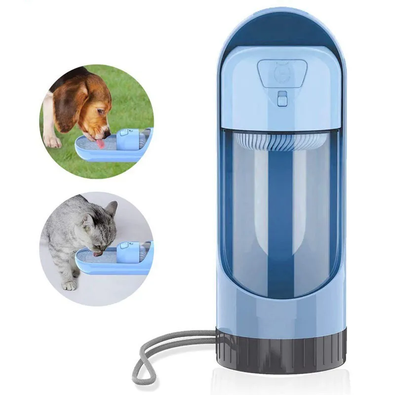 Портативная бутылка для воды собак 300 мл маленьких и больших путешествий щенков