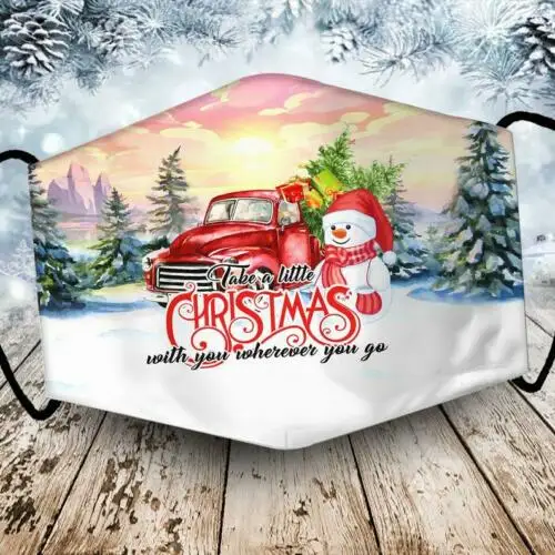 

Christmas with you wherever you go Christmas Face Mask Washable Reusable 3D