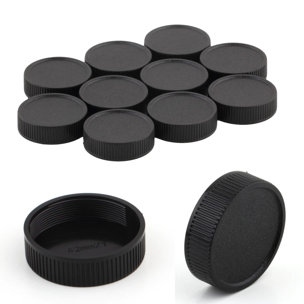

10pcs Black Rear Anti Scratch Plastic Camera Dustproof Durable Easy Use Protective Accessories Lens Cap
