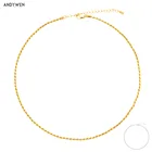 ANDYWEN Новинка 925 Стерлинговое серебро Золотая витая Цепочка женское ожерелье 2021 Рок Панк кристалл Роскошные модные ювелирные изделия