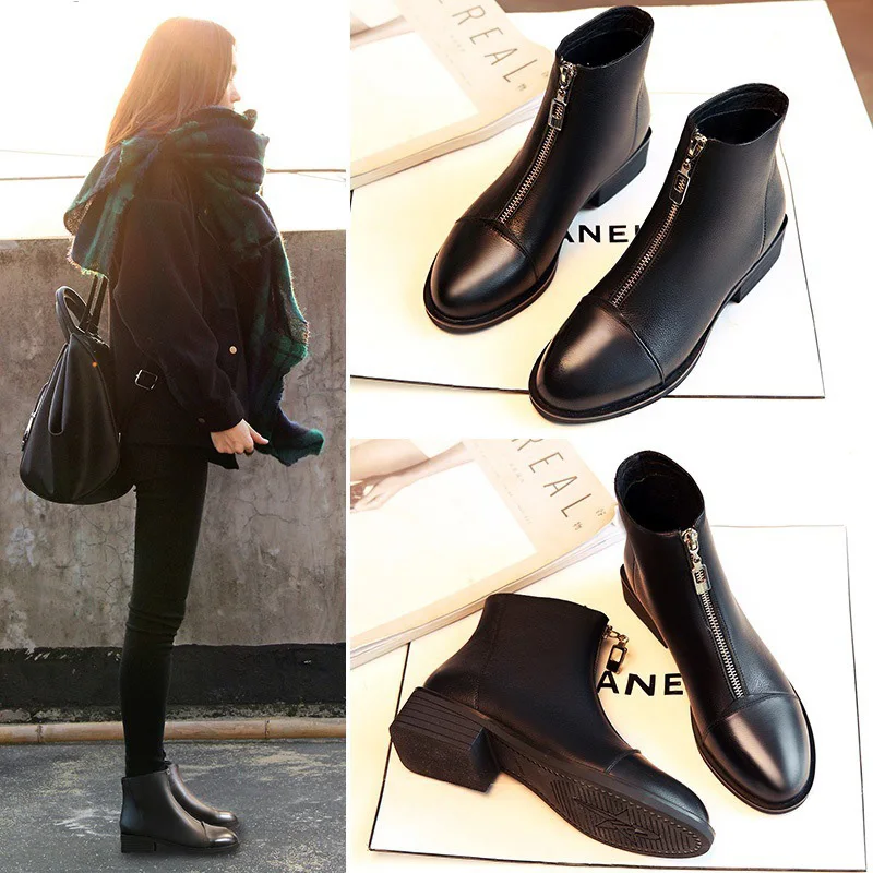 Ботинки на платформе сезон осень коллекция 2018 года женские модные ботильоны