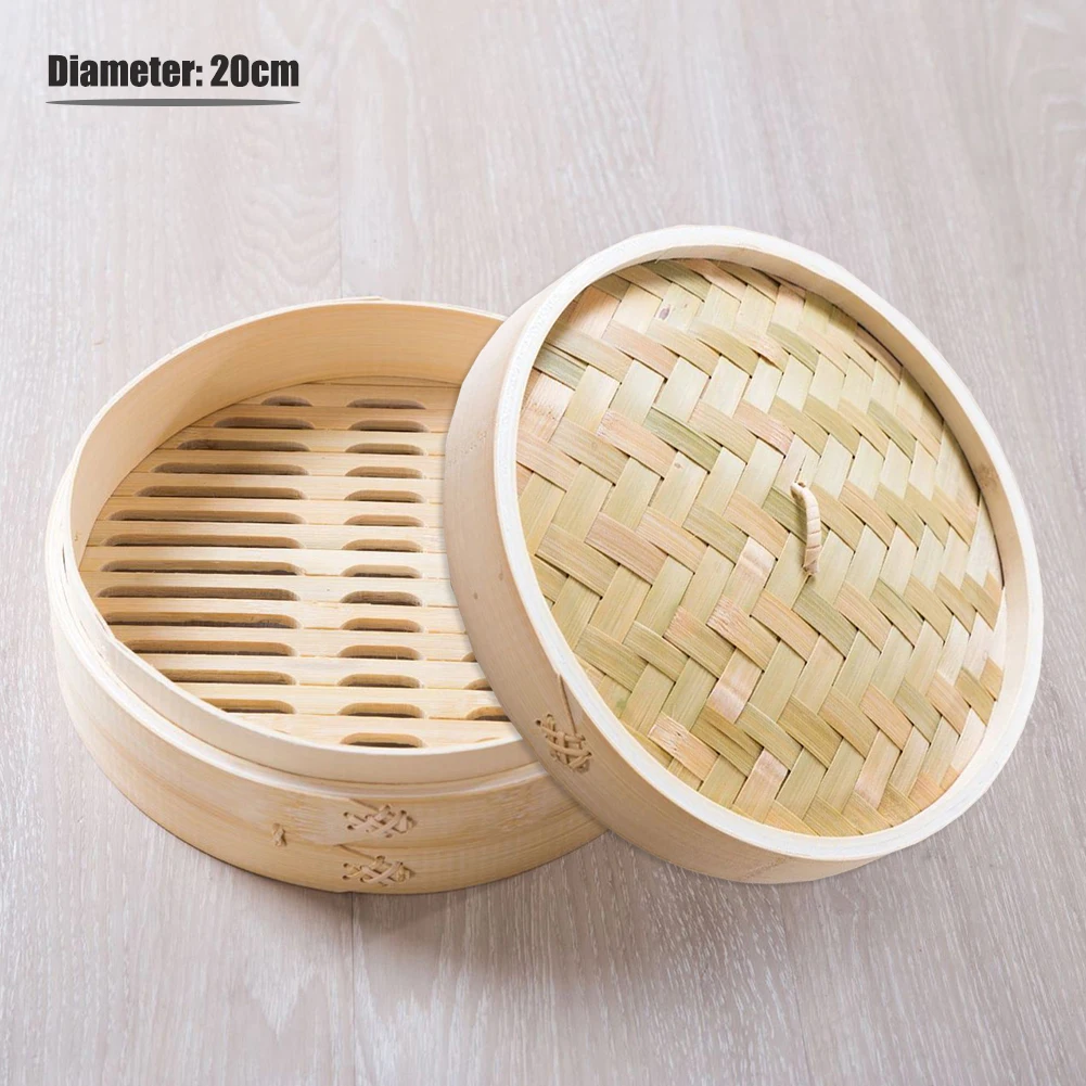 

Cooking Bamboo Steamer For Food Dumplings Fish Rice Vegetable Chinese Handmade Steamer Basket Tray Home Kitchen Cooking Tool